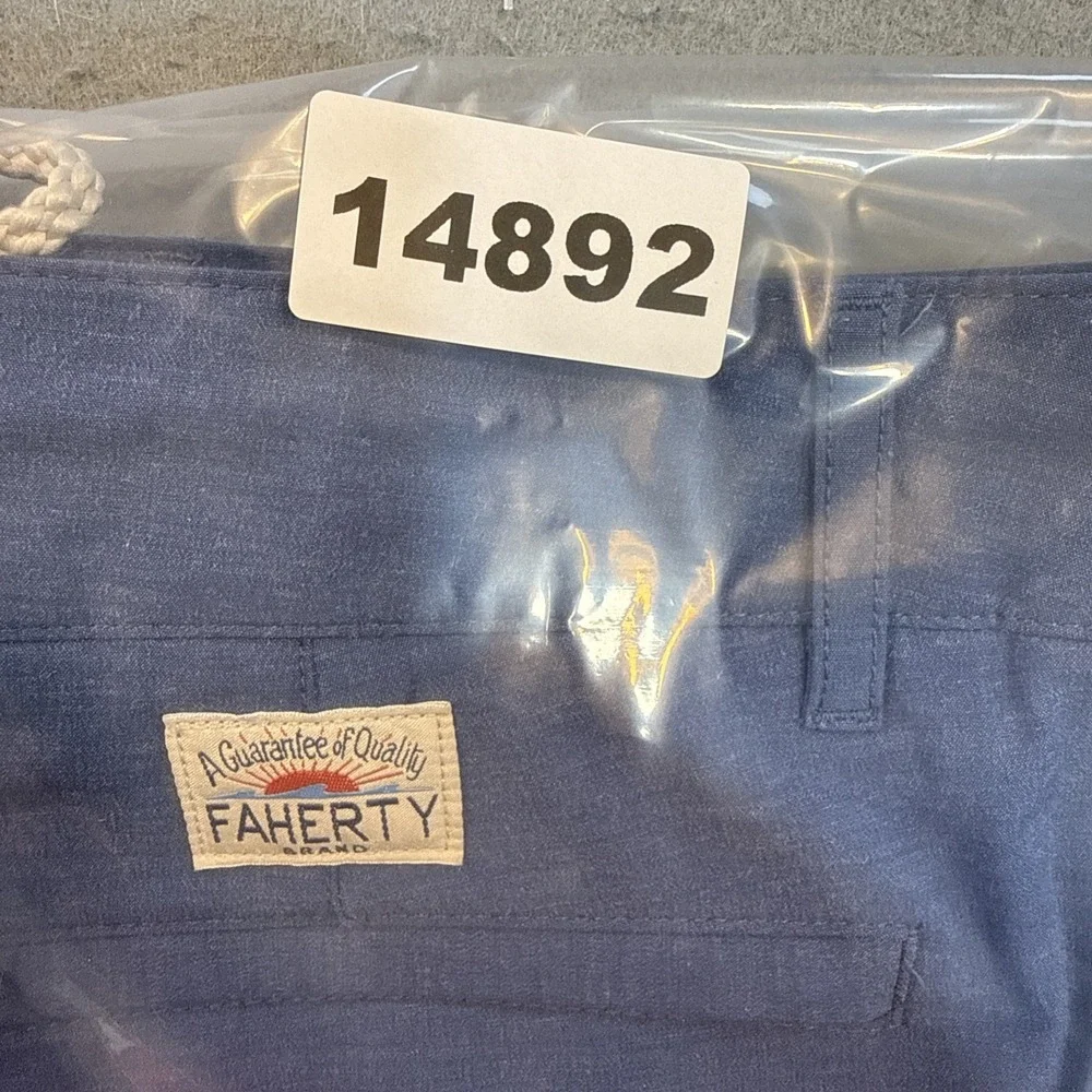 Faherty All Day Shorts Mens 34 Blue Drawstring Chino 6